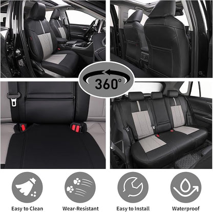 EKR Corolla Seat Covers Custom Fit for Toyota Corolla 2020 2021 2022 2023 2024 2025 2026 SE &2023-2025 XSE &2025 FX,Leather Car Seat Covers Full Set-Faux Leather(Black+Light Gray)