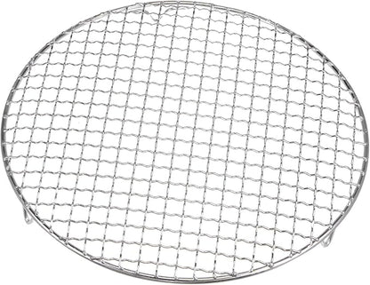 HARFINGTON Round Cooking Rack 11-inch 201 Stainless Steel Cross Wire Barbecue Grill Net with 20mm Legs for Cooking Baking Steaming BBQ