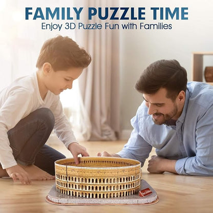 CubicFun 3D Puzzle for Adults Kids Rome Colosseum Jigsaw Italy Architecture Model Kits DIY Toys with Booklet Birthday Gift for Boys Girls Age 8+, 131 Pieces Valentine's Day Gift Easter Gifts Puzzles