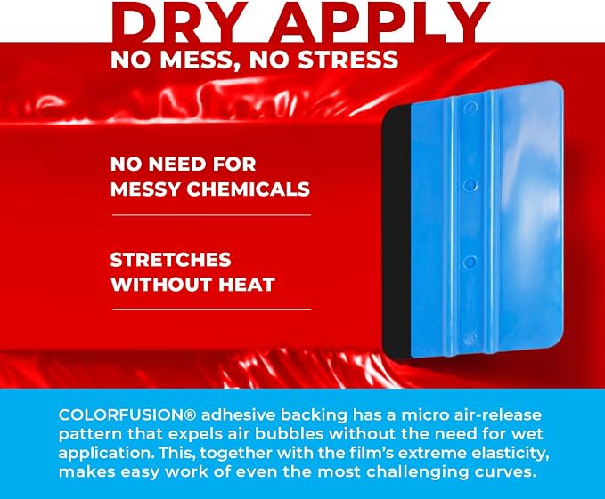 ColorFusion PPF by VViViD, Gloss Dragon Fire Red Dry Apply PPF Vinyl Car Wrap Roll 60ft x 5ft