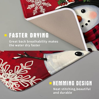 Christmas Snowman Dish Drying Mat