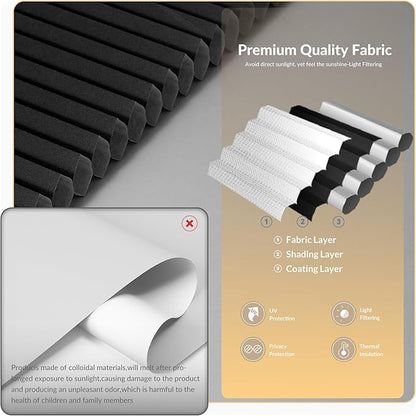 Boolegon No Drill Motorized Cellular Blinds