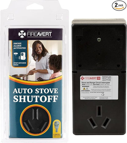 Electric Auto Stove Shut-Off Safety Device (3 or 4 Prong), Oven Monitoring Solution for Senior Citizen and Elderly Parents, As Seen On Shark Tank (3-Prong, 2 Pack)