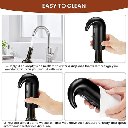 3-in-1 Electric Wine Aerator, Decanter & Dispenser Set – USB Rechargeable Automatic Wine Pourer, Ideal Gift for Wine Lovers