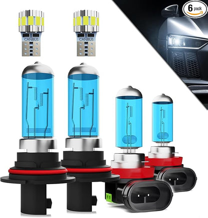 Headlights+ License Plate Lights Fit For Nissan Frontier 2005-2019 Light Bulbs,9007/HB5 High/Low Beams+ h11 Fog Lights+ License Plate Lights Combo,Plug And Play,Pack of 6