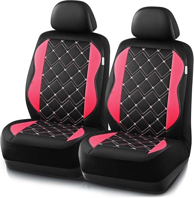 Road Comforts Seat Covers, Premium Leather Car Seat Covers Front Seat for Women Girls,Airbag Compatible, Automotive Seat Covers Universal Fit Most Cars,Vans,Truck,SUV