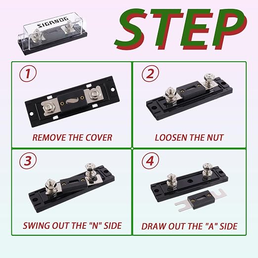 70 Amp ANL Fuse Holder 0/2/4 Gauge Fuse Block with 70A ANL Fuses for Car Audio Truck DIY (2 Pack)