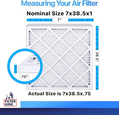 Filter King 7x38.5x1 Air Filter | 4-PACK | MERV 8 HVAC Pleated A/C Furnace