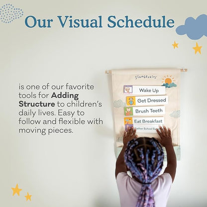 Slumberkins 18 Piece Visual Schedule for Kids | Reversible Visual Tool to Teach Day Time and Night Time Routines at Home & School | for Toddlers, Preschoolers, Children with Autism