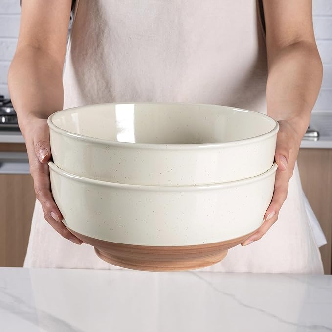AmorArc 9.8’’ Ceramic Serving Bowls, 90 OZ Extra Large Salad Bowls Set of 2