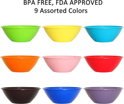 Youngever 9 Pack 3000ML Re-usable Plastic Mixing and Serving Bowls, Popcorn