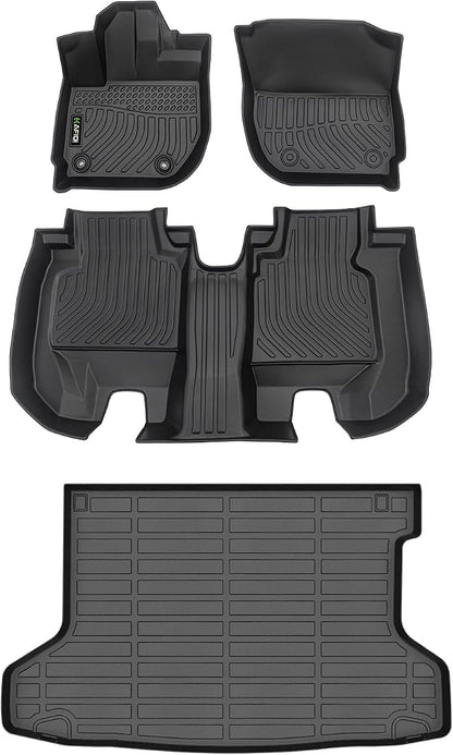 All Weather Car Floor Mats & Cargo Liner for Honda HR-V 2016-2022 (AWD Models) Custom Fit Full Set Accessories - Black