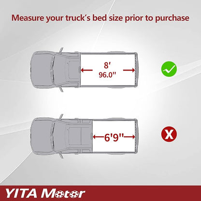 YITAMOTOR Soft Quad-fold Tonneau Cover Fits for Ford F-250 F-350 F250 F350 Super Duty 8ft Bed 2017-2026