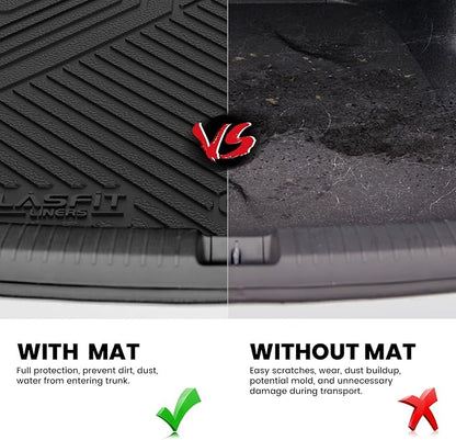 LASFIT Cargo Mat for Dodge Charger Daytona 2024 2025 2026 Scat Pack & R/T (Fit 2-Door, Not for 4-Door), All Weather TPE Custom Fit Trunk Mats Cargo Liners, Black