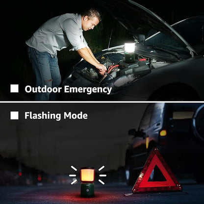 Lepro Camping Lantern, Battery Powered LED with 1500LM, 4 Light Modes, Waterproof Tent Light, Lantern Flashlight for Hurricane, Emergency Light, Survival Kit, Storms, Outages, Fishing, Hiking