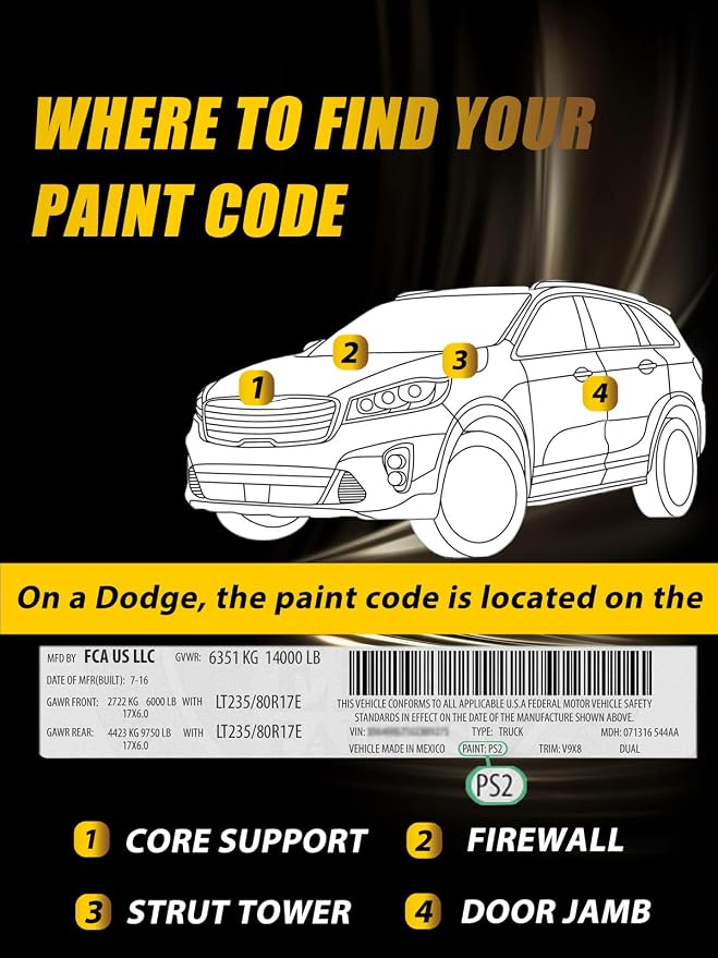 Touch Up Paint for Dodge Redeye(PR6/ZR6) Car Touch Up paint Genuine Exact Color Code Compatible With Dodge Vehicle