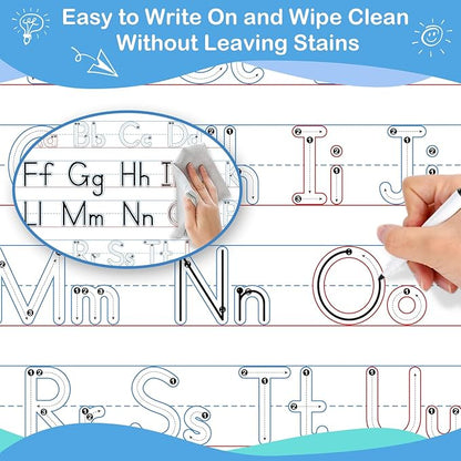 Aizweb Handwriting Practice Dry Erase Board,9" x 12" ABC Alphabet Letter Tracing for Kids Ages 3-5 Writing Small Whiteboard,Pre k Toddler Preschool Kindergarten Learning Activities,Homeschool Supplies