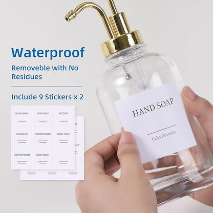 Glass Soap Dispenser with Pump, Dish and Hand Soap Dispenser