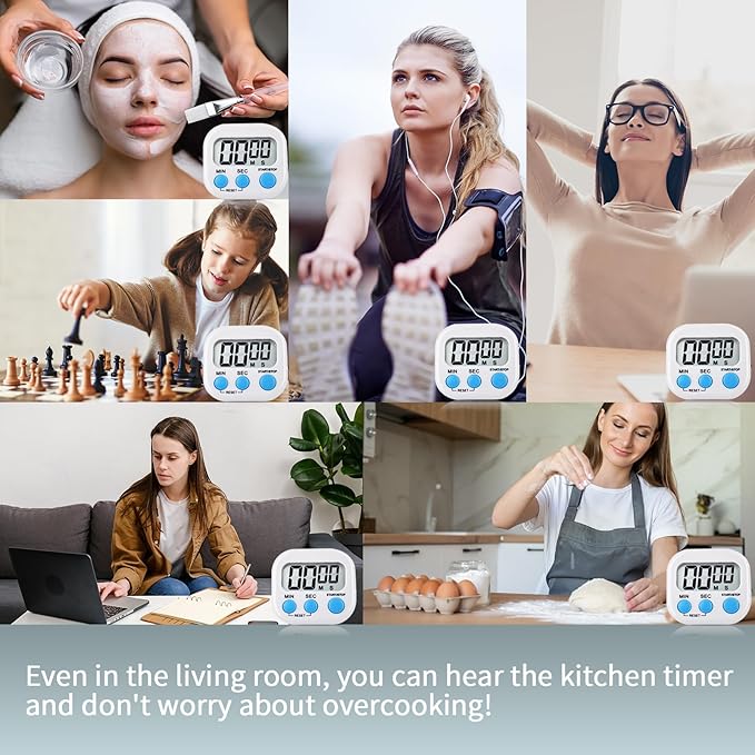 4 Pack Digital Kitchen Timer Magnetic Digital Timer
