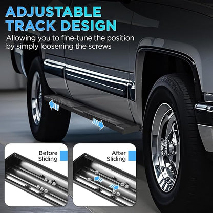PZ 6 inch Black Aluminum Alloy Running Boards Compatible with 2015-2024 Ford F-150,2017-2024 Ford F250 F350 F450 F550 Super Cab Side Step Nerf Bars
