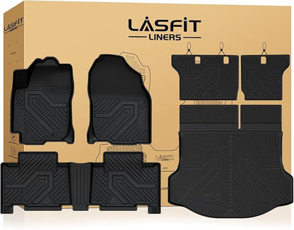 LASFIT Floor Mats&Trunk Mat for Toyota RAV4 2013-2018 (Not Fit Hybrid) All Weather TPE Custom Fit Floor Liner for Toyota RAV 4 LE/XLE/SE/Limited/Platinum/Adventure Front and Rear 2 Row Car Mats,Black