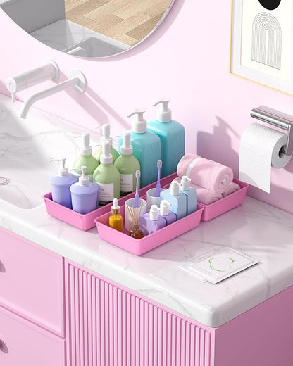 10 Pack Large Size Plastic Drawer Organizers Set, 3 Sizes Desk Drawer Organizer