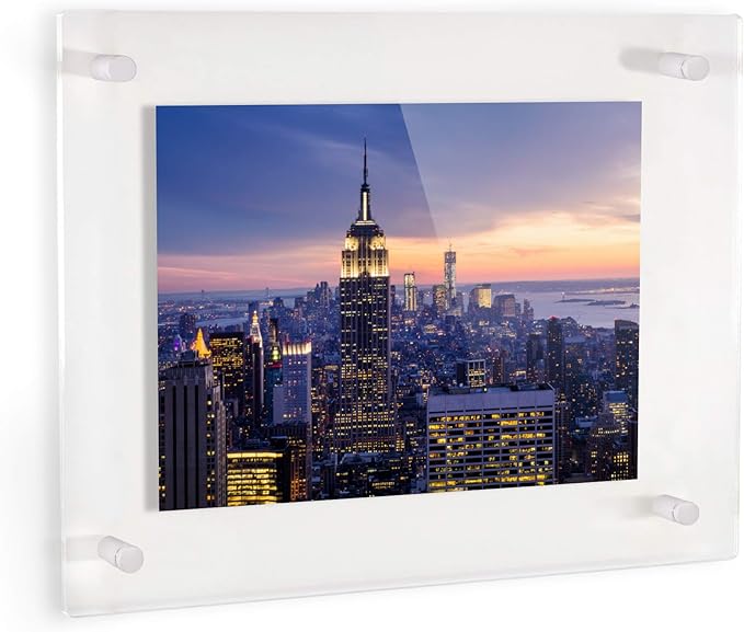 ArtToFrames 17x25 Inch Double Panel Floating Acrylic Picture Frame comes