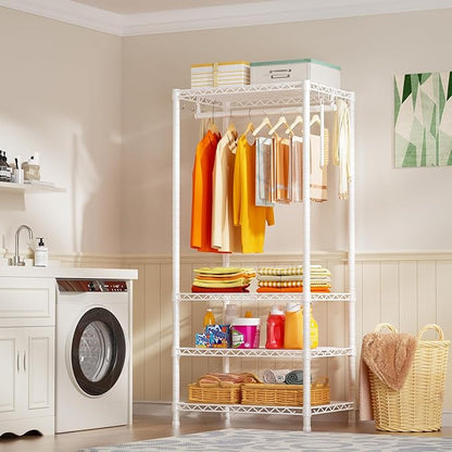 Ulif H4 Mini Portable Closet, 4 Tiers Freestanding Clothing Garment Rack