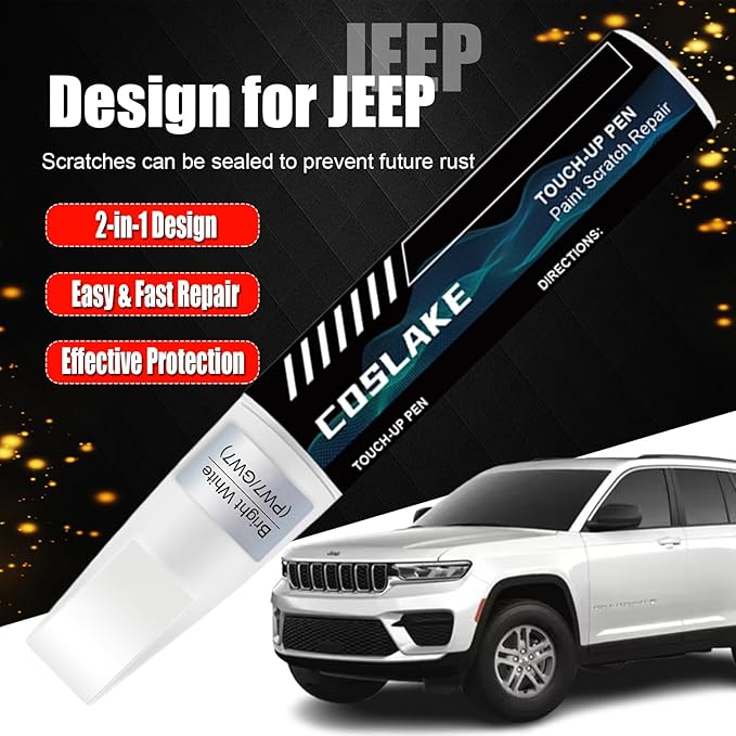 Car Touch Up Paint(Velvet Red(PRV/NRV)) for Jeep, Car Paint Scratch Repair Kit, Quick & Easy Solution to Repair, 2 in 1 Scratch Remover Pen with Color-Matched