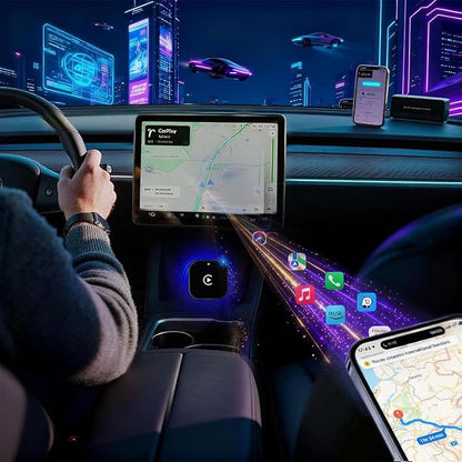 2 in 1 CarPlay Adapter for Toyota Corolla L/LE/XLE/SE/XSE, CarPlay Wireless Adapter with Auto Reconnect Fast Pairing Bluetooth Connection Compact USB Dongle,B/Black-Bottom Heat Dissipation