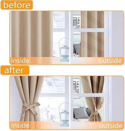 Hiasan Blackout Curtains for Bedroom, 60 x 63 Inches Length