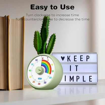 Visual Timer for Kids, 60-Minute Countdown Timer for Classroom Office Kitchen
