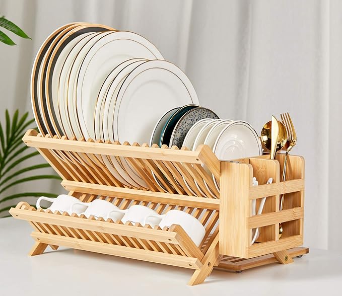 NOVAYEAH Bamboo Dish Drying Rack