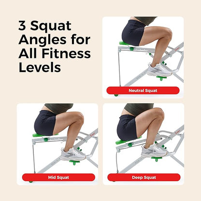 Sunny Health & Fitness Smart Row-N-Ride Glute & Leg Trainer, Foldable Squat