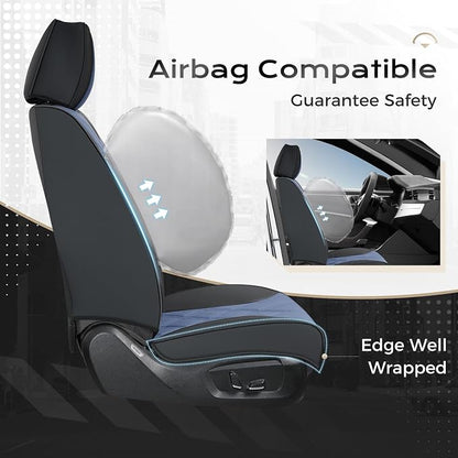 Coverado Car Seat Covers Full Set, Seat Covers for Cars, Front Seat Covers and Back Seat Cover Waterproof Leather Automotive Seat Cover, Universal Car Interior Protectors Cushion for Most Cars