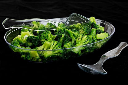 PARTY BARGAINS Disposable Clear Plastic Serving Spoons 8.75″ – Heavy-Duty Clear