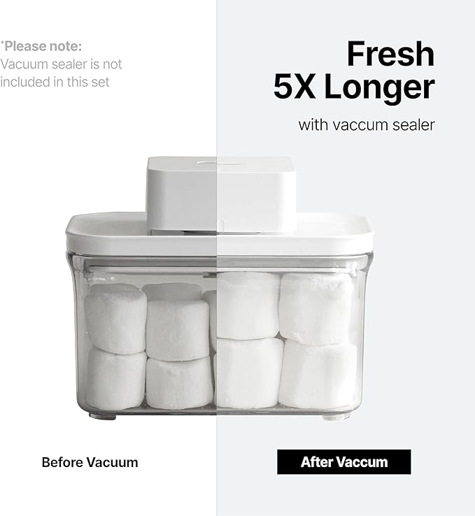 VAKUEN Premium Airtight Food Storage Containers, 4L(4.10qt) Smart One-Click Seal Lid, Patented Double Silicone Lining, 100% Leak Proof, BPA-FREE (Large Container 4.0)