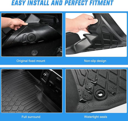 Nilight TPE Floor Mats for Ford F-150 F150 Lightning SuperCrew Cab Bucket Seats 2015 2016 2017 2018 2019 2020 2021 2022 2023 2024 2025 2026 All Weather Custom Fit Heavy Duty Floor Liners