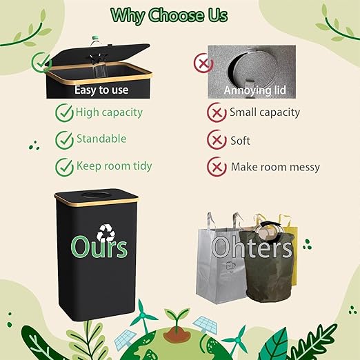 Recycling Bin for Kitchen Indoor Home, Large 100L/ 26 Gallon Recycle Bin