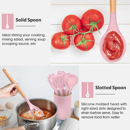 E-far Cooking Utensils Set of 6, Silicone Kitchen Utensils
