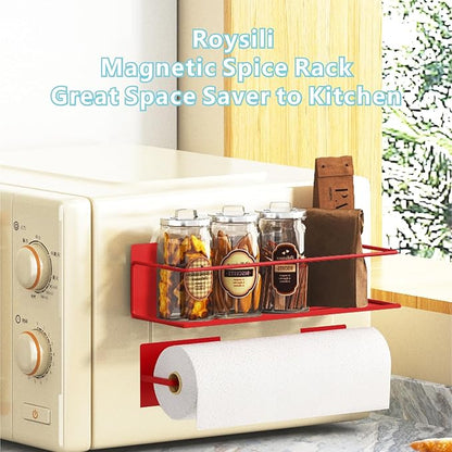 Magnetic Spice Rack For Refrigerator, Space Saving Magnetic Shelf For Fridge