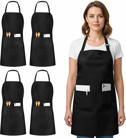 Utopia Kitchen 4 Pack Bib Apron Adjustable