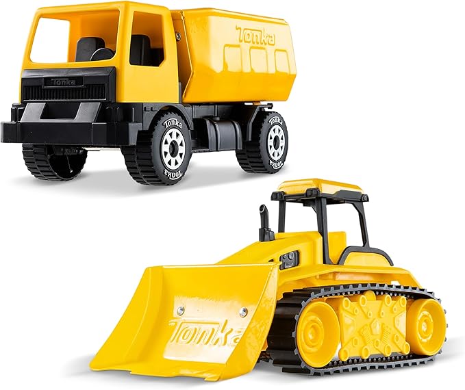 Tonka - Steel Classics Giga Series - Dump Truck & Bulldozer, 2-Pack