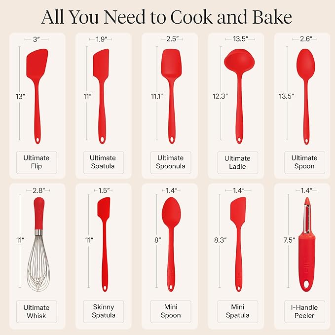 GIR: Get It Right 10-Piece Silicone Ultimate Kitchen Utensil Set – Spatulas