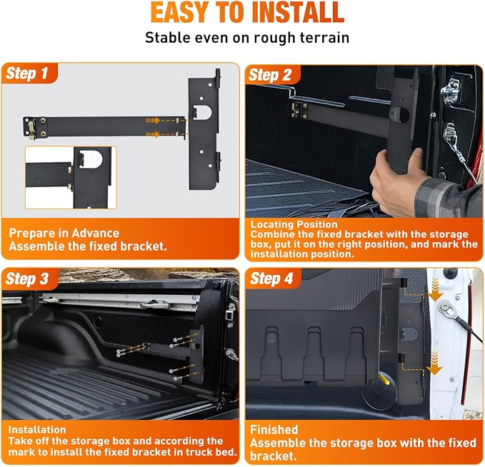 Nilight Truck Bed Tool Box Right Passenger Side Truck Tool Box Fit for Toyota Tundra 2007-2021 ABS Swing Case Truck Bed Storage Box with Lockable Lid Waterproof Wheel Well Toolbox Black