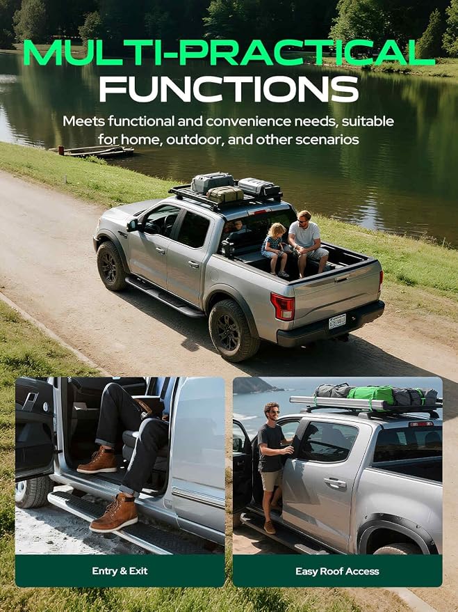 YHTAUTO 4 Inch Running Boards Side Steps Fit 2015-2026 Chevy Colorado & GMC Canyon (Crew Cab) Oval Straight Stainless Steel Polished Chrome, Truck Side Step Rails Off-Road Accessories