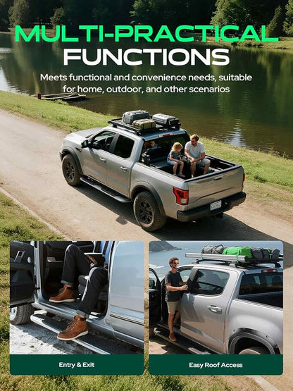 YHTAUTO 4 Inch Running Boards Side Steps Fit 2015-2026 Chevy Colorado & GMC Canyon (Crew Cab) Oval Straight Stainless Steel Polished Chrome, Truck Side Step Rails Off-Road Accessories