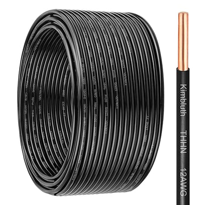 THHN Wire 12 Gauge 100 FT OFC Electrical Wire, 12 AWG Solid Copper Wire Rated
