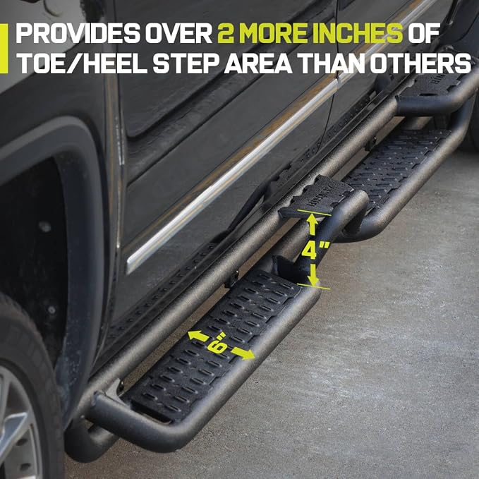 BINARY STAR Running Boards Compatible with 2005-2026 Nissan Frontier Crew Cab, Bed Access Step Bars Wheel to Wheel Side Steps Nerf Bars Step Boards