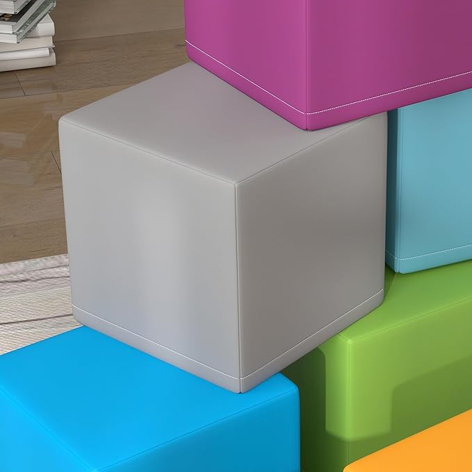 Soozier 12 Piece Soft Play Blocks Soft Foam Toy Building and Stacking Blocks Compliant Learning Toys for Toddler Baby Kids Preschool, Contemporary